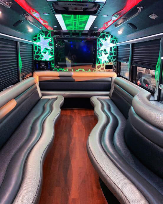 Inside party bus